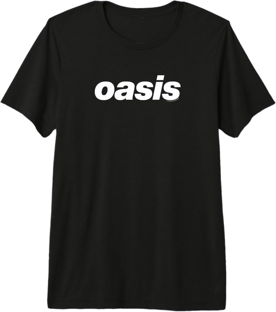 Amazon.com: Oasis – White Logo On Black Premium Tri-blend T-Shirt